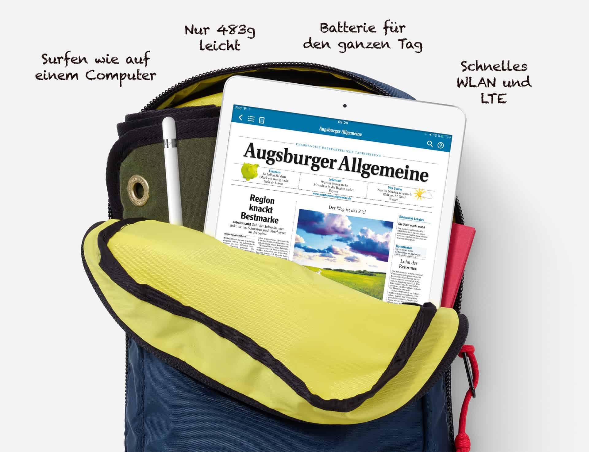 e-Paper im Rucksack
