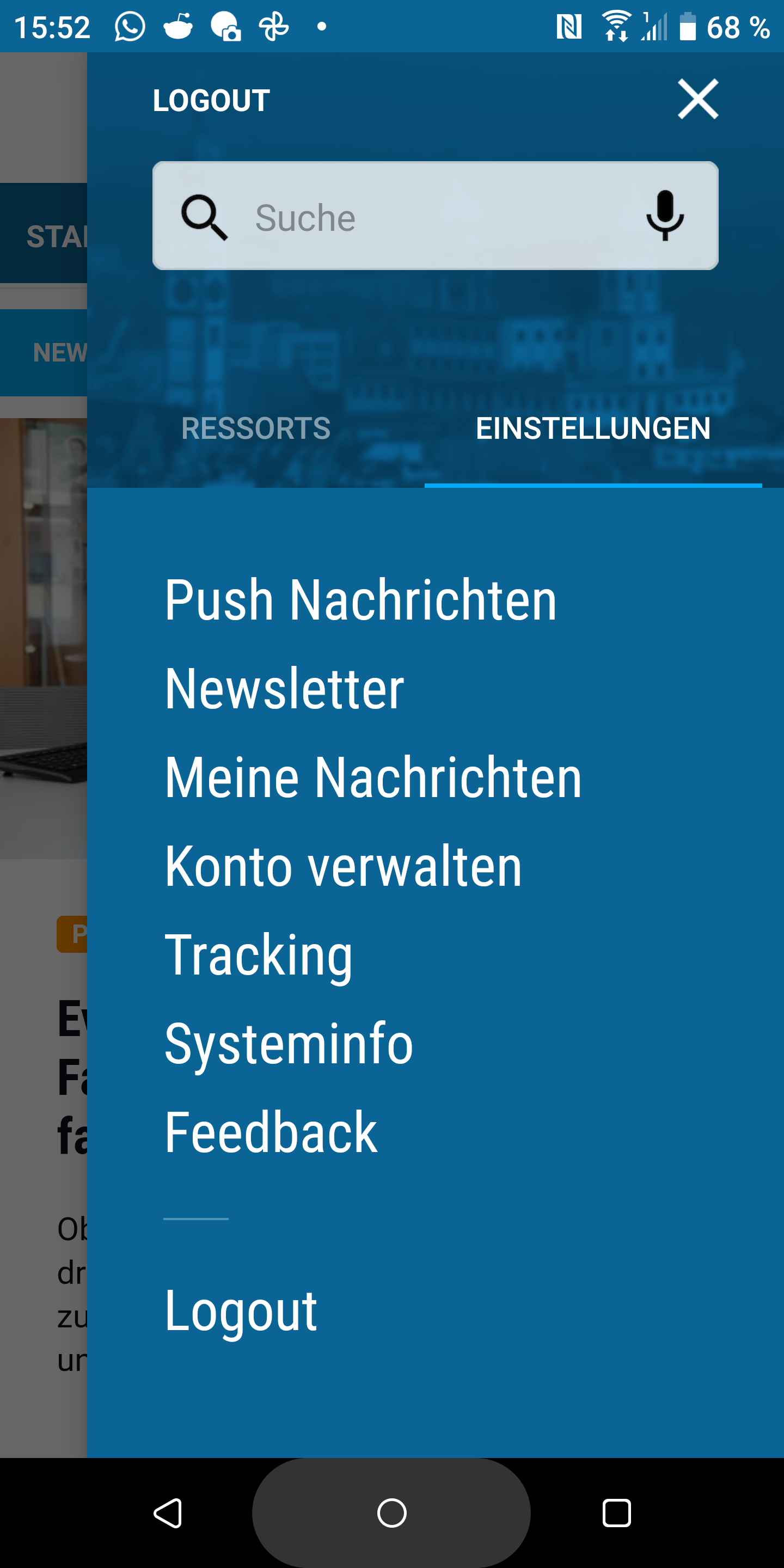 Augsburger Allgemeine News App Einstellungen